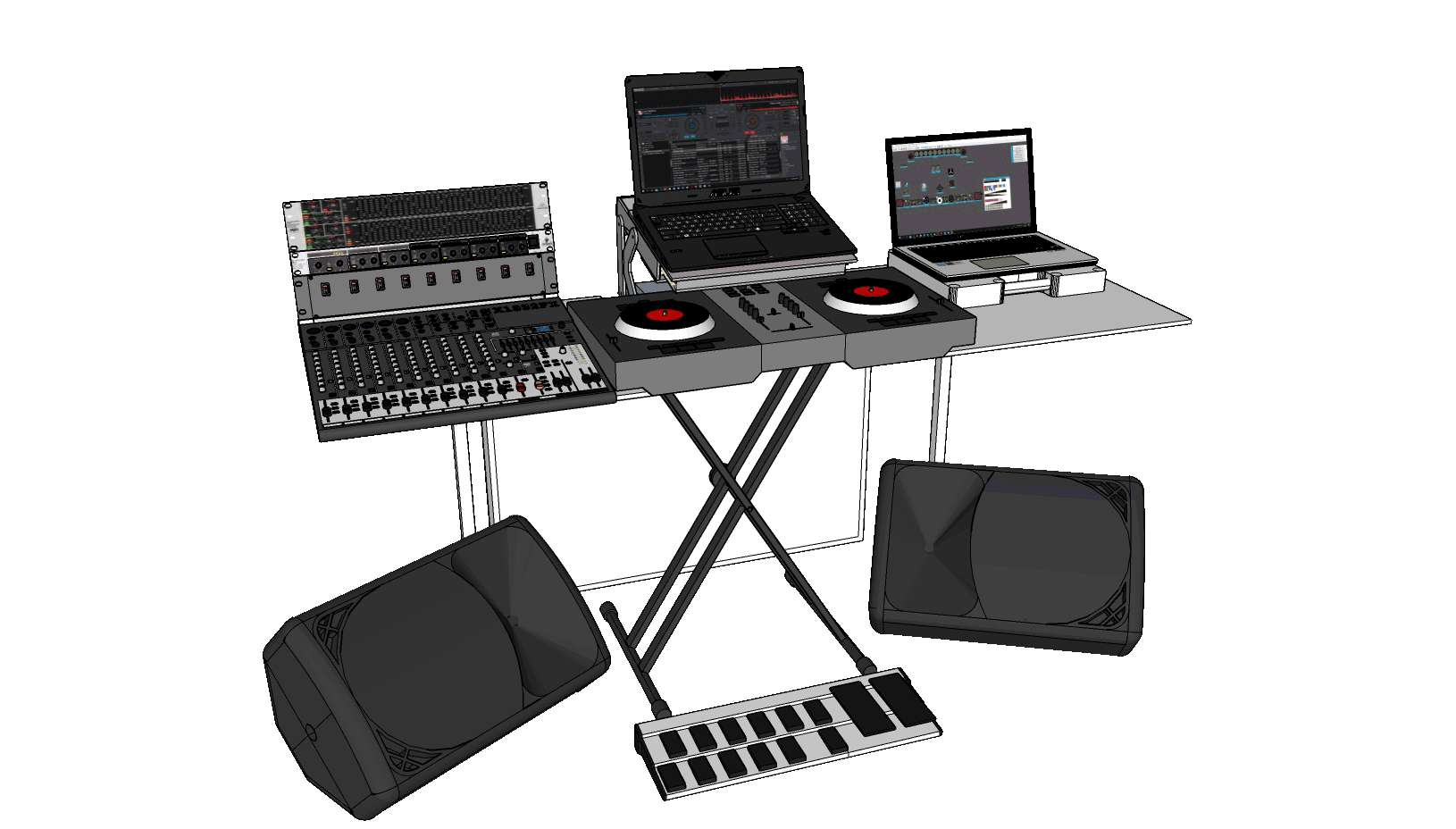 DJ SpyMeech booth 3d rendering